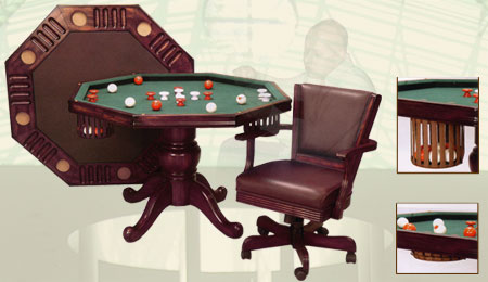 Bumper Pool Table Set mahogany finish