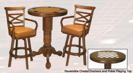 Flip Pub Table with 2 matching chairs Honey Finish Multi functional, beautifully finished, space saving party centers Poker Chess.