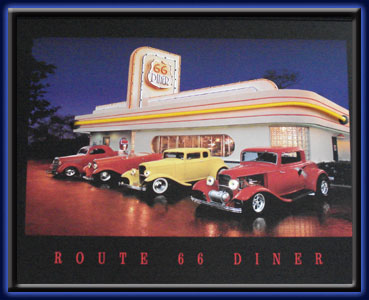 ROUTE 66 DINER ELECTRIC ART NEON LED PICTURE ART ROOM 