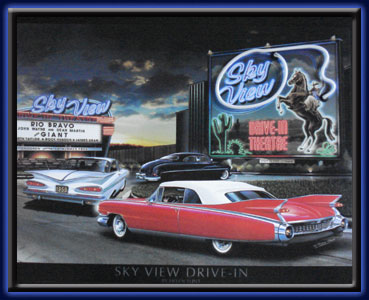 Sky View Drive-In - Neon LED picture electric art gallery accessories montreal abcbilliardplus.com