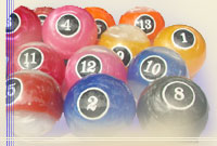 Pool balls, billiard balls, snooker balls