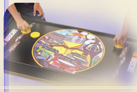 Basketball cabinets, foosball / babyfoot tables, dome hockey tables, air hockey and shuffleboards