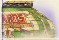 Stained glass fixtures with copper foils in a variety of styles, sizes and shapes 
