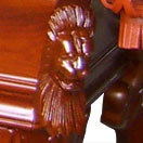 solid hardwood pool table billiard table russian oak - iniature lion heads