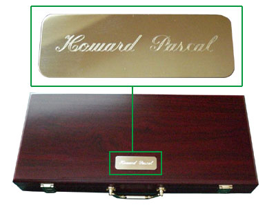 Gold plated personalized plaque, chips set