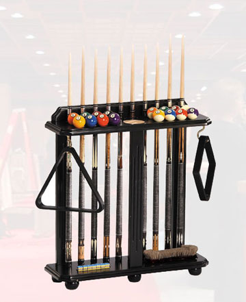 Solid Oak Solid Maple Cue Rack - Black