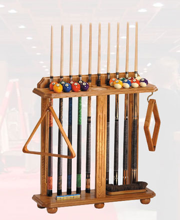 Solid Oak Solid Maple Cue Rack - Oak