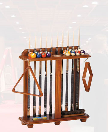 Solid Oak Solid Maple Cue Rack - Honey