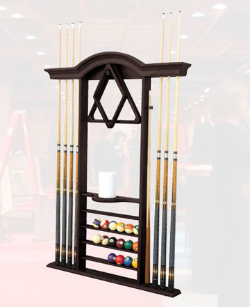Solid Oak Solid Maple Cue Rack - Black