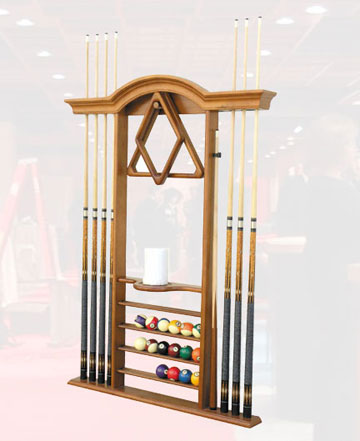 Solid Oak Solid Maple Cue Rack - Honey