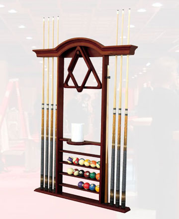 Solid Oak Solid Maple Cue Rack - Mahogany