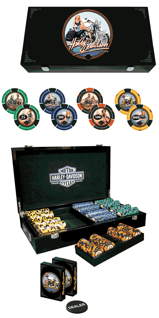 Harley Davidson Pinup 400 Poker Chip Set